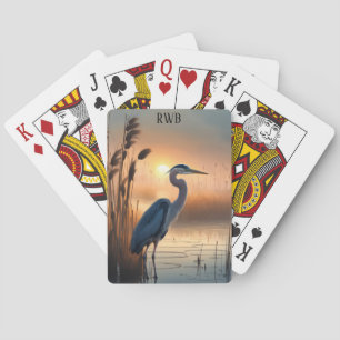 Jeu De Cartes Grand héron bleu à Sunrise