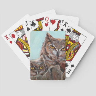 Jeu De Cartes Grand hibou à cornes et poussin
