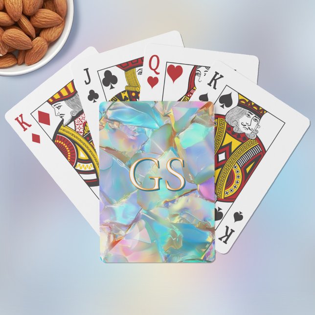 Jeu De Cartes Grand monogramme sur Opal (Créateur téléchargé)