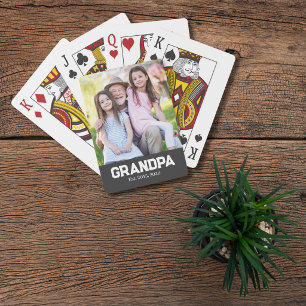 Jeu De Cartes Grand-père a établi une photo de script blanc