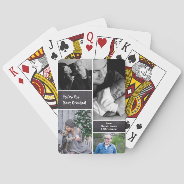 Jeu De Cartes Grand-père de collection photo personnalisée (dos)