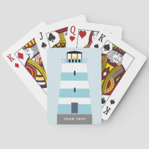 Jeu De Cartes Grand phare bleu et blanc Personnalisé