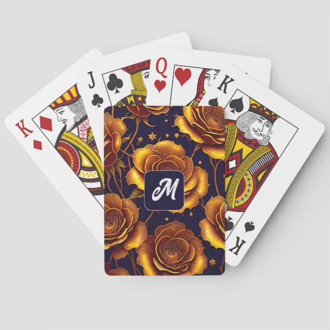 Jeu De Cartes Grande Collection Rose de luxe Gold tendance (dos)