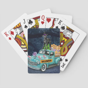 Jeu De Cartes Grande Danse Chien Halloween Camion Effrayant Nuit