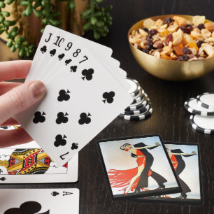 Jeu De Cartes Grandes danseuses Gatsby en Black & Red Playing Ca