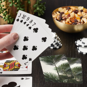Jeu De Cartes Grandes feuilles de palmier sur fond blanc