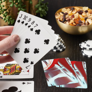 Jeu De Cartes Grandeur numérique de la peinture coupée en blanc 