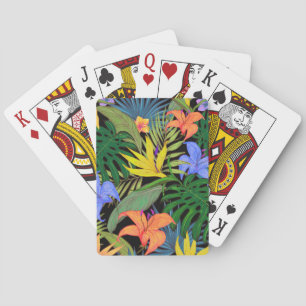 Jeu De Cartes Graphique de fleur d'Aloha de Hawaii tropical