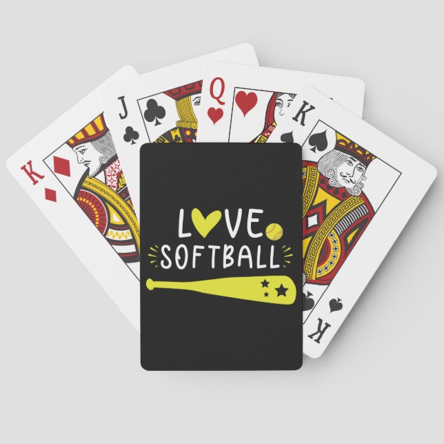 Jeu De Cartes Graphique de softball Dire pour les filles et les  (dos)