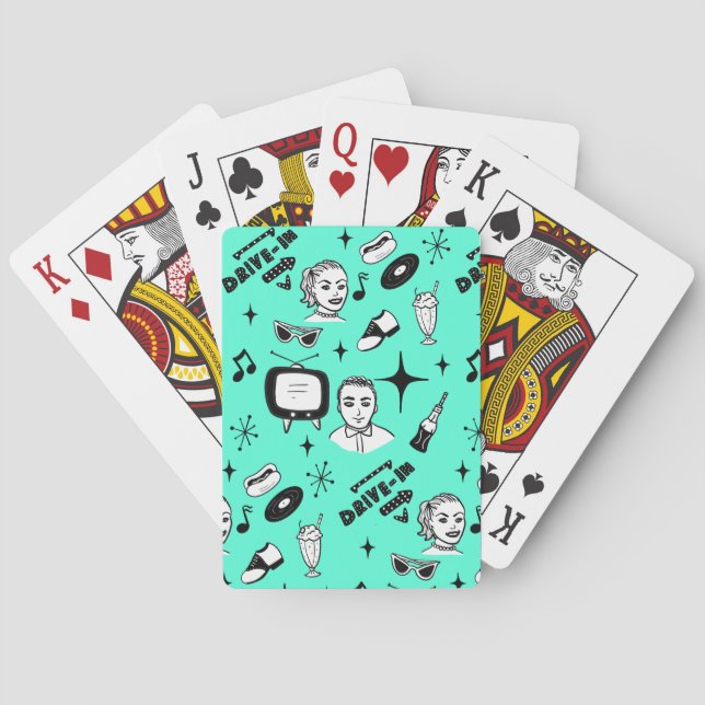 Jeu De Cartes Graphique nostalgique style Pop 1950 (dos)
