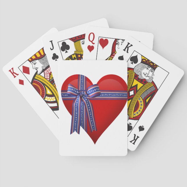 Jeu De Cartes Graphique Patriotic Heart (dos)