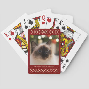 Jeu De Cartes Graphique simple rustique avec photo personnalisée