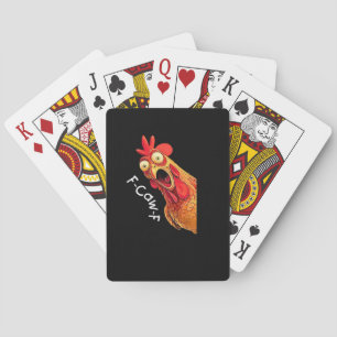 Jeu De Cartes Graphique vintage classique de poulet F-Caw-F