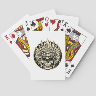 Jeu De Cartes Graphisme de crâne de chef guerrier