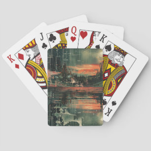 Jeu De Cartes Gratte-Ciel De Nuit Art Abstrait Jouer Des Cartes