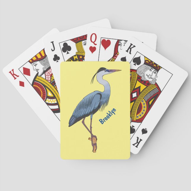 Jeu De Cartes Great blue heron cartoon illustration (dos)