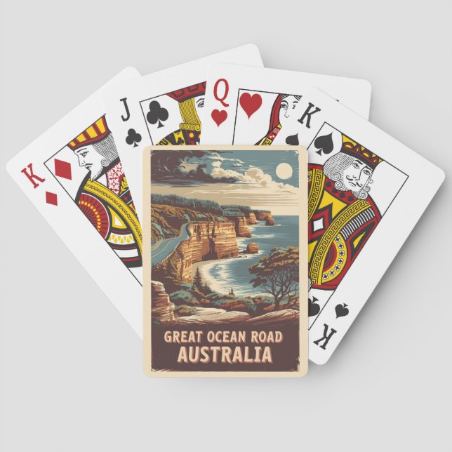 Jeu De Cartes Great Ocean Road Australie Illustration Art Voyage (dos)