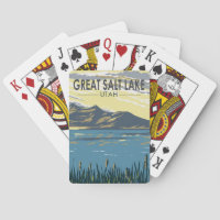 Great Salt Lake Utah Travel Art Vintage