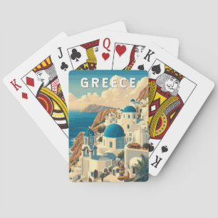 Jeu De Cartes Grèce Illustration Voyage Art Vintage