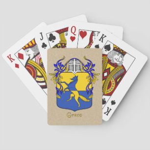 Jeu De Cartes Greco Bouclier héraldique et manteau