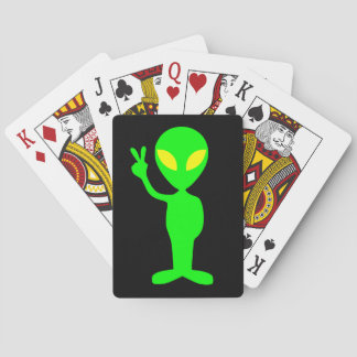 JEU DE CARTES GREEN ALIEN PEACE PLAYING CARDS STOCKING STUFFER