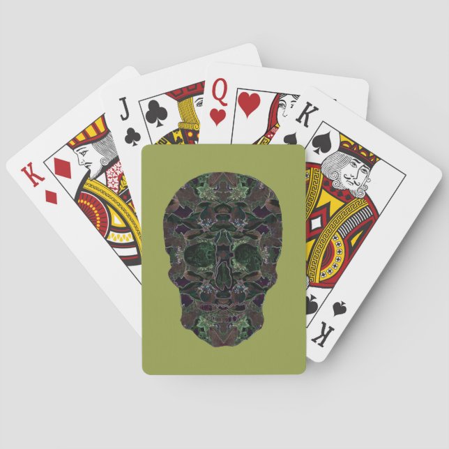 Jeu De Cartes Green Skull Art Classic Playing Cartes (dos)