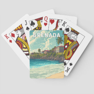 Jeu De Cartes Grenade Illustration Voyage Art Vintage