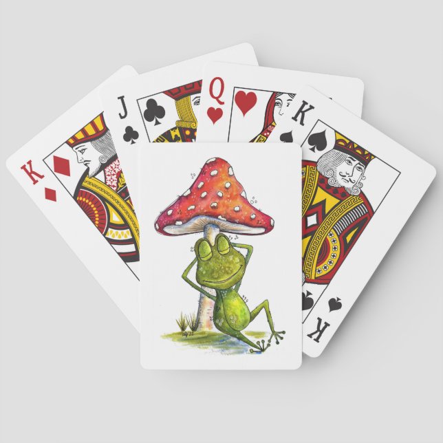 Jeu De Cartes Grenouille à couchage lunaire sous un champignon (dos)