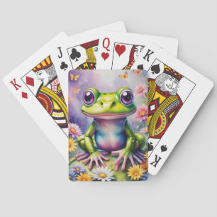 Jeu De Cartes Grenouille Avec Art numérique Fleur