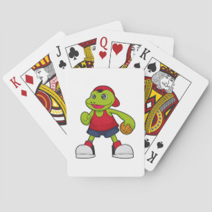 Jeu De Cartes Grenouille comme joueur de basket-ball avec basket