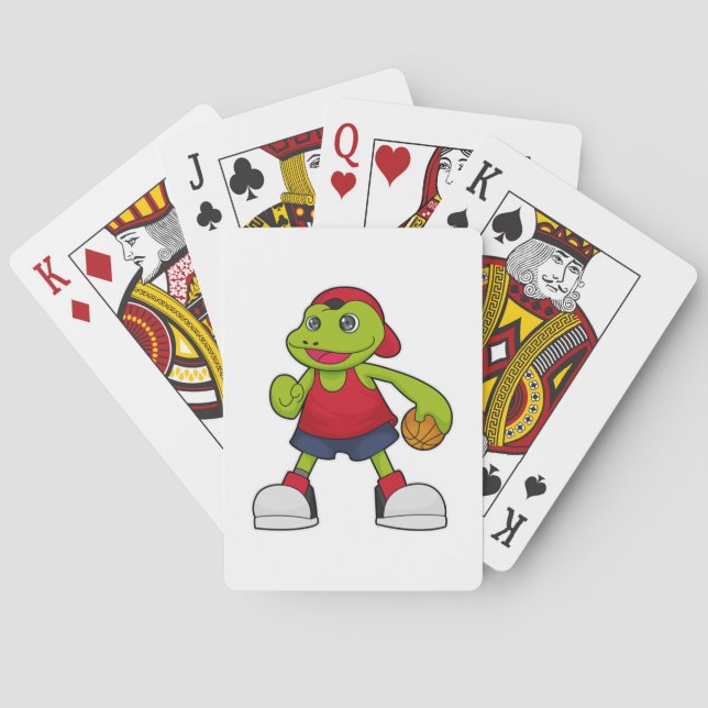 Jeu De Cartes Grenouille comme joueur de basket-ball avec basket (dos)