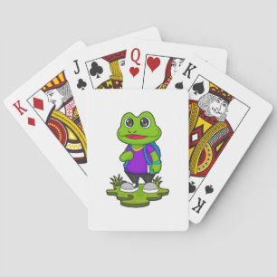 Jeu De Cartes Grenouille comme randonneur avec sac à dos