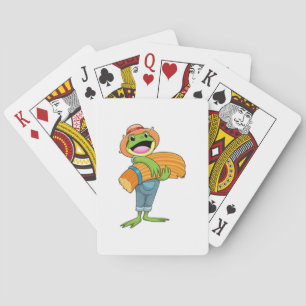 Jeu De Cartes Grenouille en tant que fermier avec paille