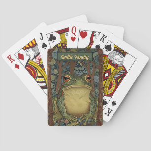 Jeu De Cartes grenouille vintage de la forêt de boho