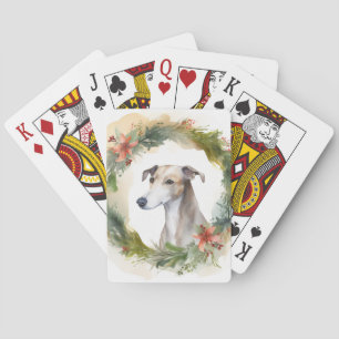 Jeu De Cartes Greyhound Christmas Wreath Festive Pup