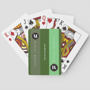 Jeu De Cartes Grilles vert moderne Monogramme
