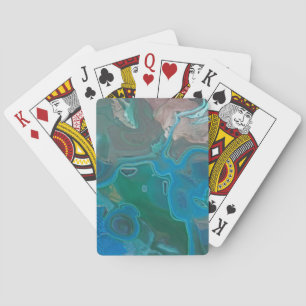 Jeu De Cartes Gris bleu vert tourbillon poli pierre