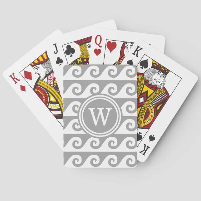 Jeu De Cartes Gris foncé Gris Blanc Gris Vagues 2x1I Gris foncé  (dos)