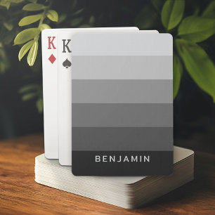 Jeu De Cartes Gris rétro avec nom Simple Sans Serif