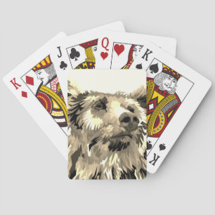 Jeu De Cartes Grizzly ours pop art brun noir blanc