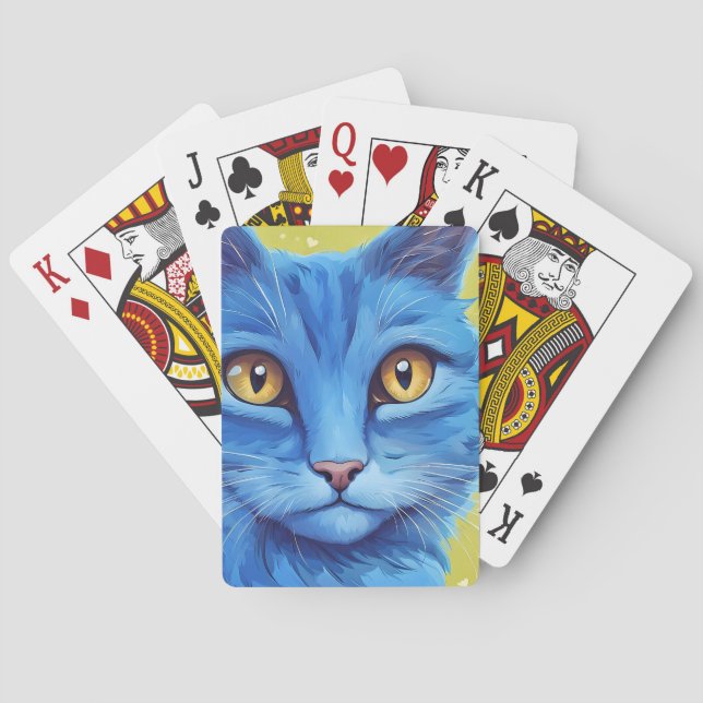 Jeu De Cartes Gros chat bleu. (dos)