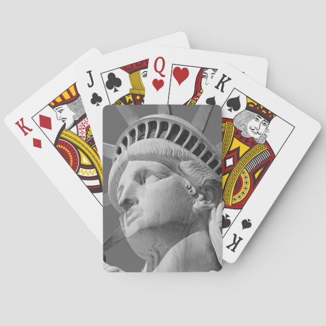 Jeu De Cartes Gros plan noir et blanc Statue de la Liberté (dos)
