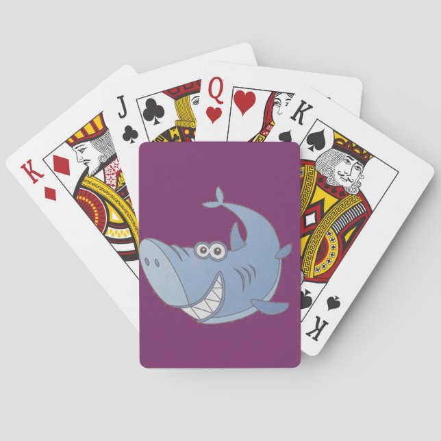 Jeu De Cartes Gros requin cartonné bleu (dos)