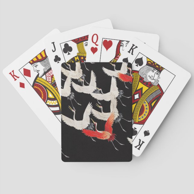 Jeu De Cartes Grues volantes : Japonais Bird Kimono Art (dos)