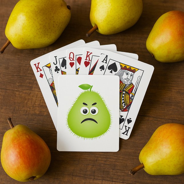 Jeu De Cartes Grumpy Fuzzy Pear Visage Fruit drôle Caractère (Créateur téléchargé)