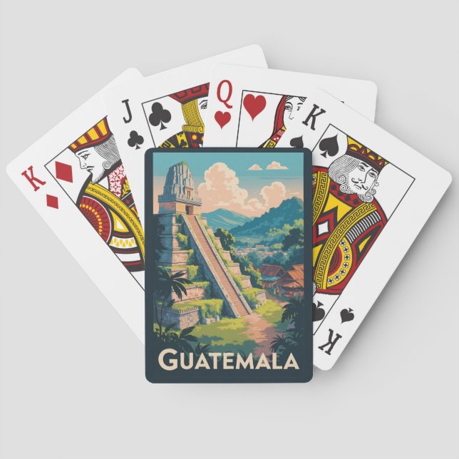 Jeu De Cartes Guatemala Tikal National Park Illustration Voyage (dos)