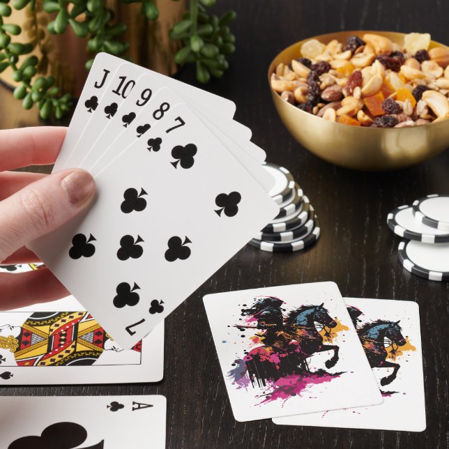 Jeu De Cartes Guerrier équitation cheval en aquarelle (In Situ)