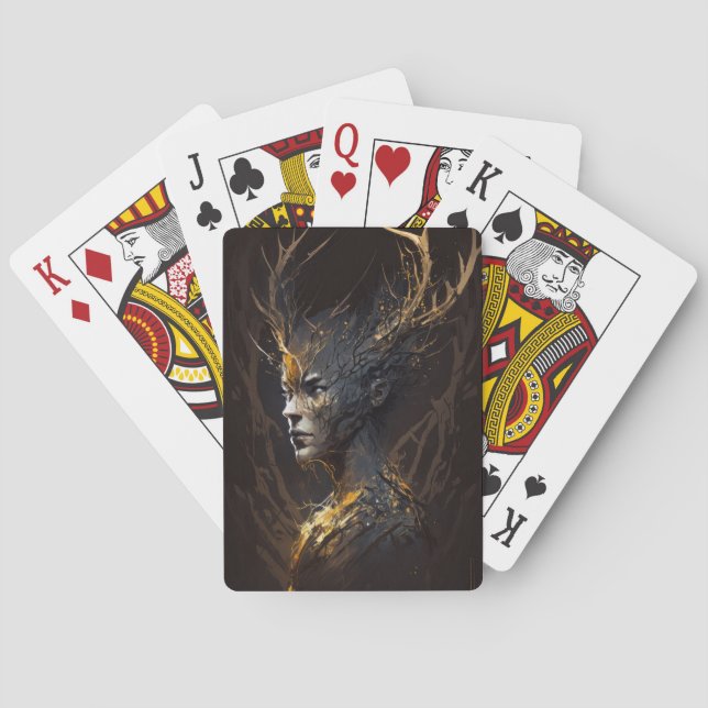 Jeu De Cartes Guerrier Portrait Imaginaire Peinture Caractère fo (dos)