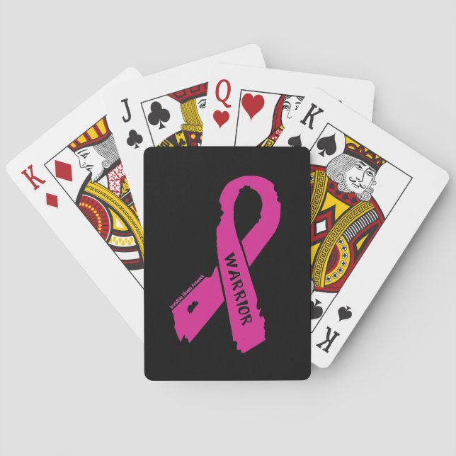 Jeu De Cartes Guerrier/ ruban déchiré...Cancer du sein (dos)