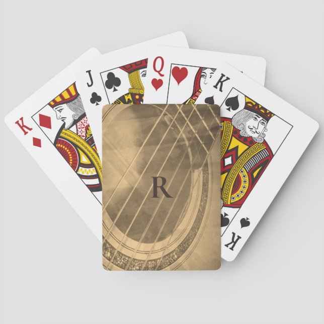 Jeu De Cartes Guitare acoustique Sepia monogrammed (dos)